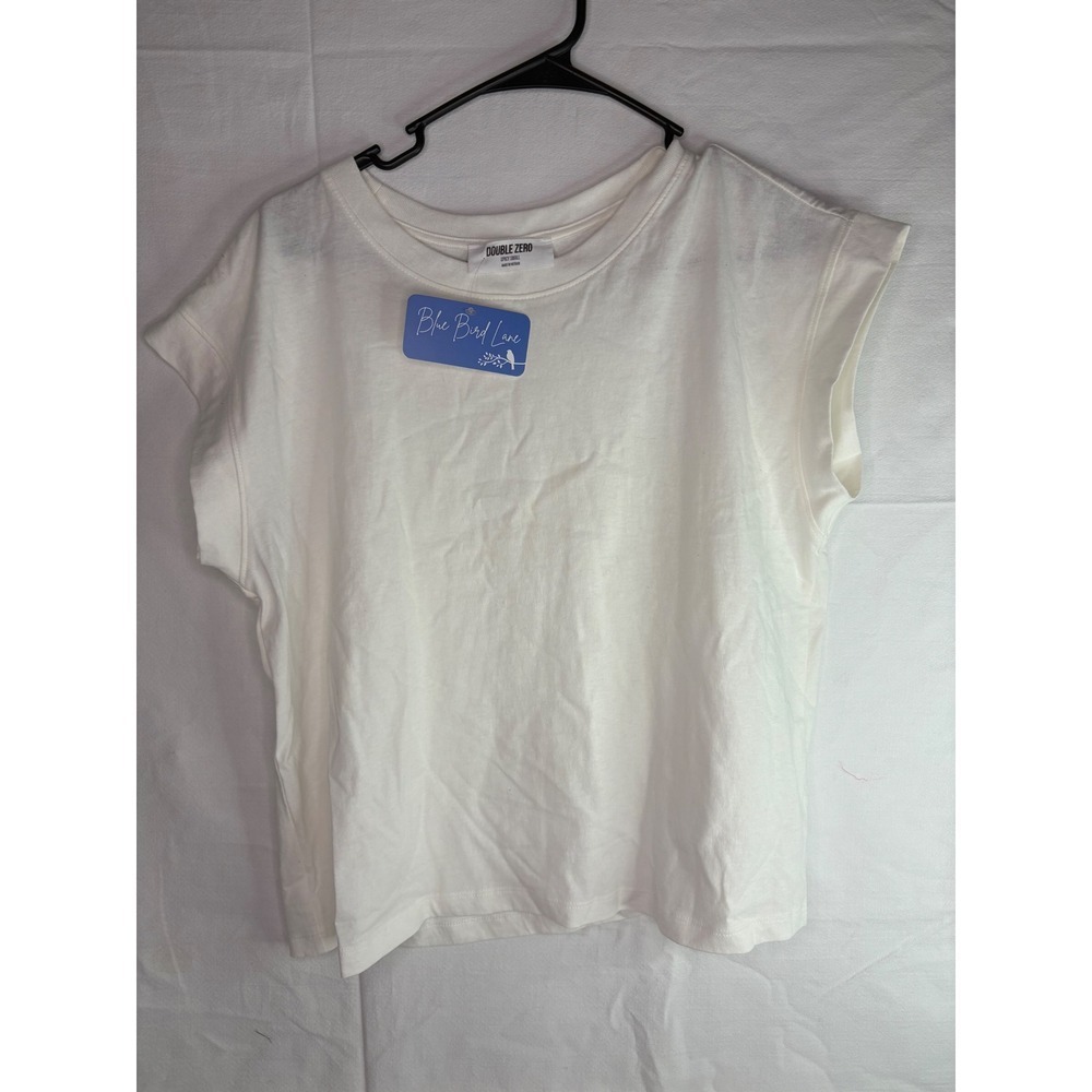 NWT DOUBLE ZERO‎ Womens Spicy Small Off White Basic Cotton Tank Top